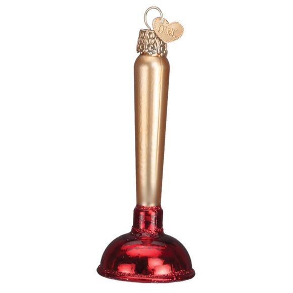 Old World Christmas Bathroom Toilet Plunger Plumber Funny Holiday Ornament Glass - Picture 1 of 5